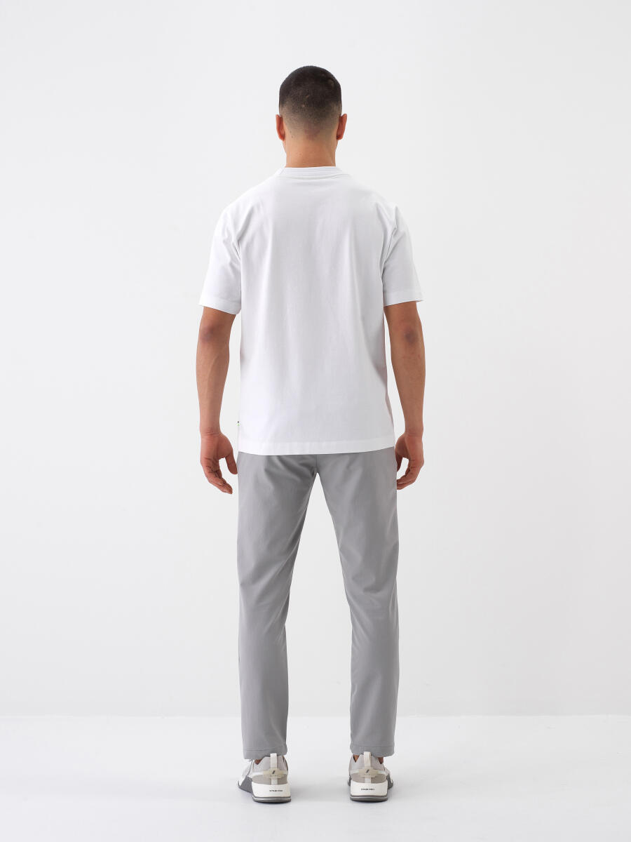 White Regular Fit Cotton T-Shirt - 5