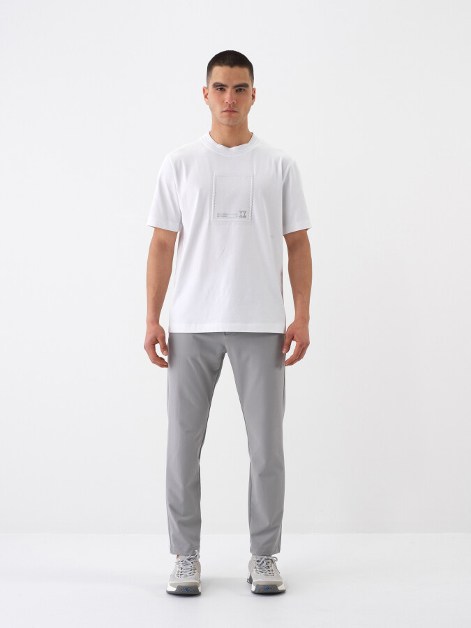 White Regular Fit Cotton T-Shirt - 2