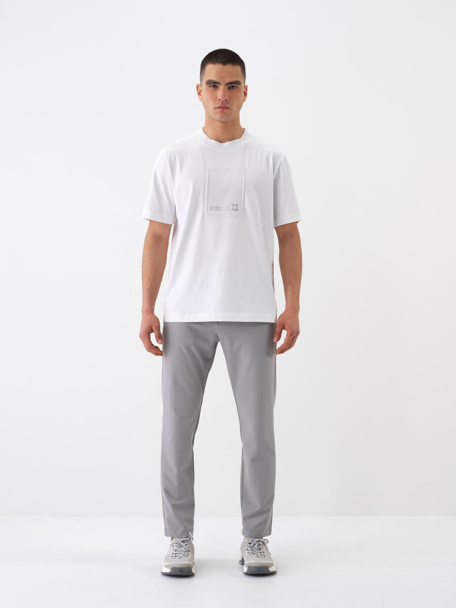 White Regular Fit Cotton T-Shirt - 2