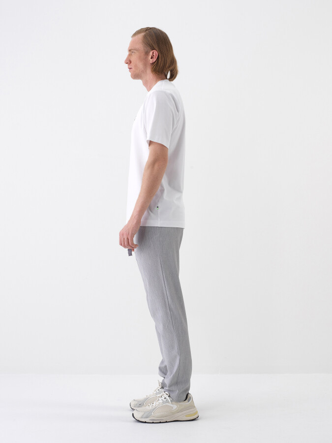 White Regular Fit Cotton T-Shirt - 3