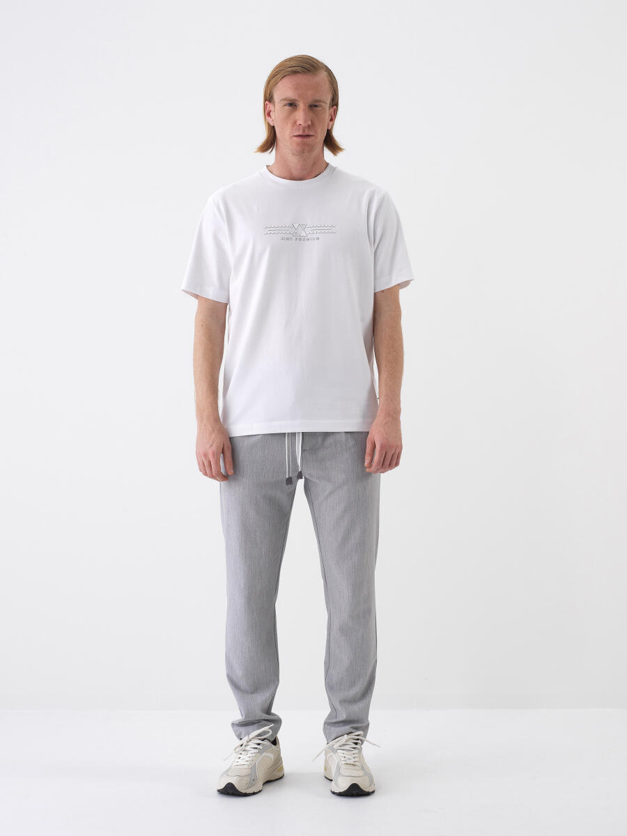 White Regular Fit Cotton T-Shirt - 2