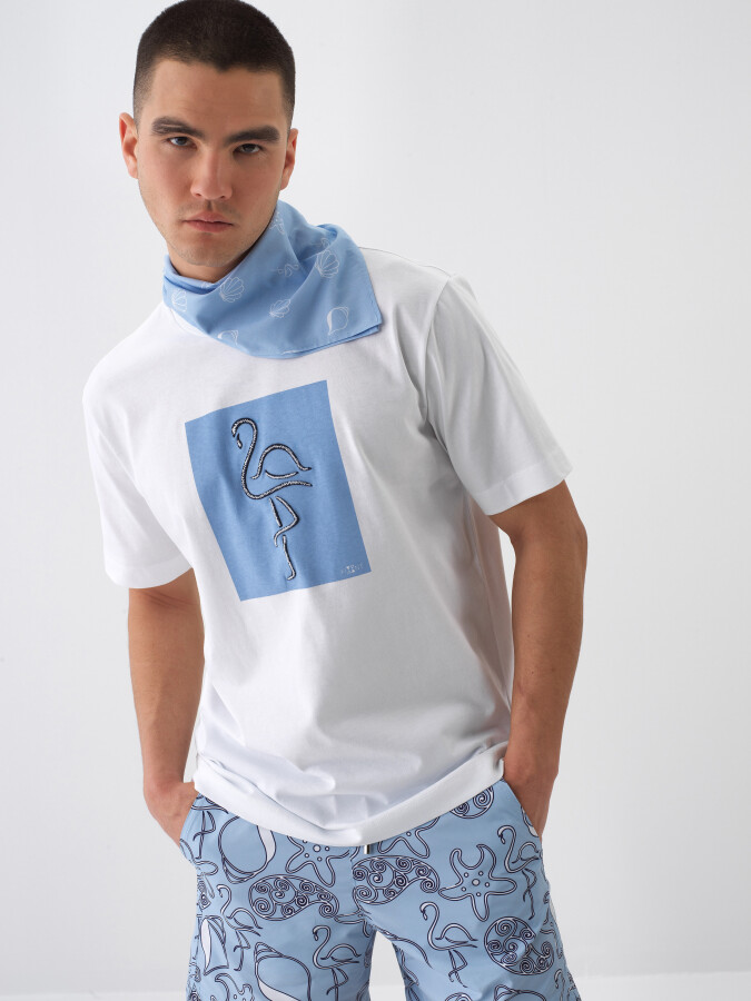 White Regular Fit Cotton T-Shirt - 1