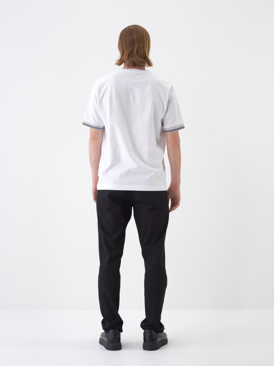 White Regular Fit Cotton T-Shirt - 5