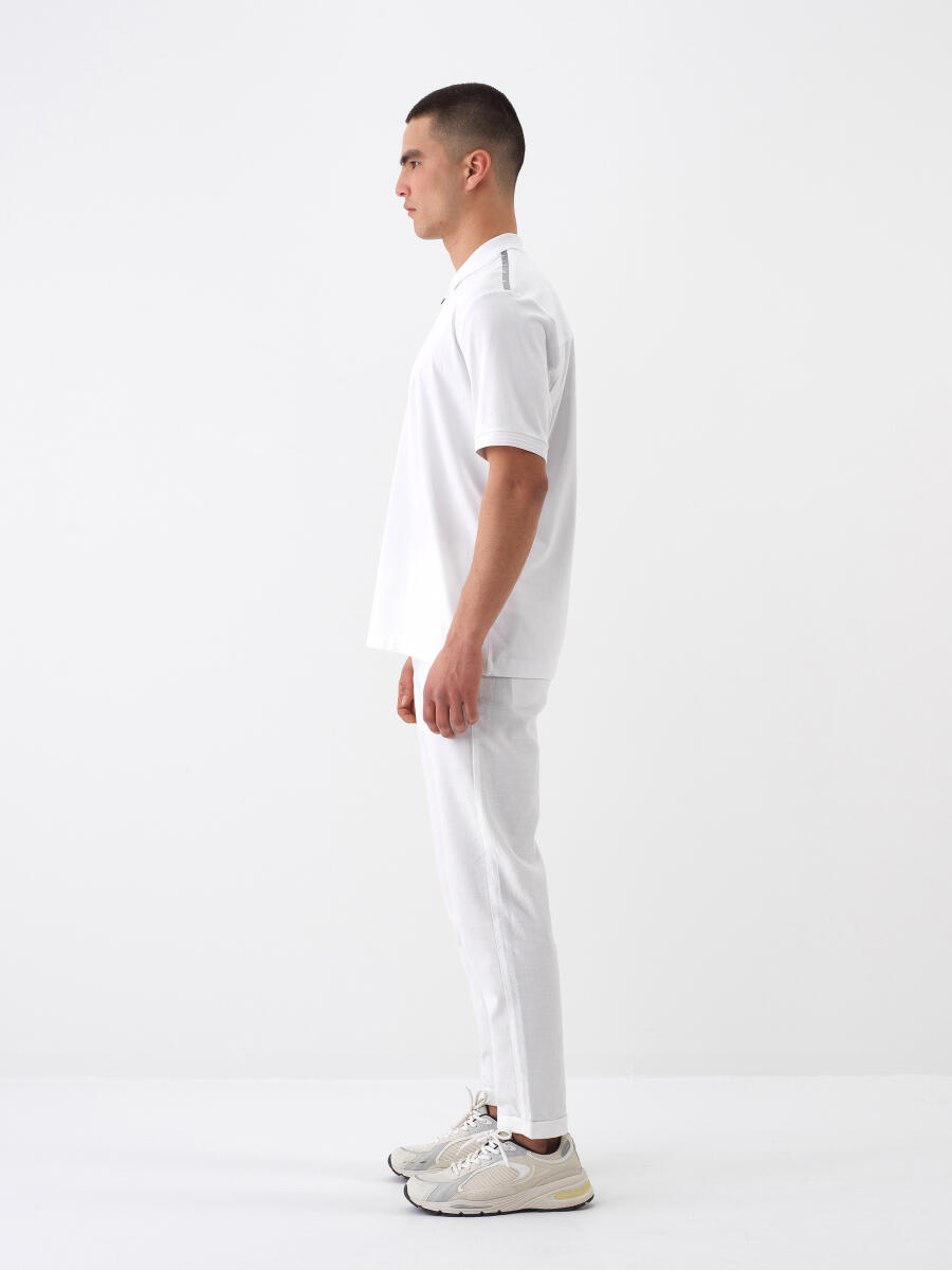 White Regular Fit Cotton T-Shirt - 3