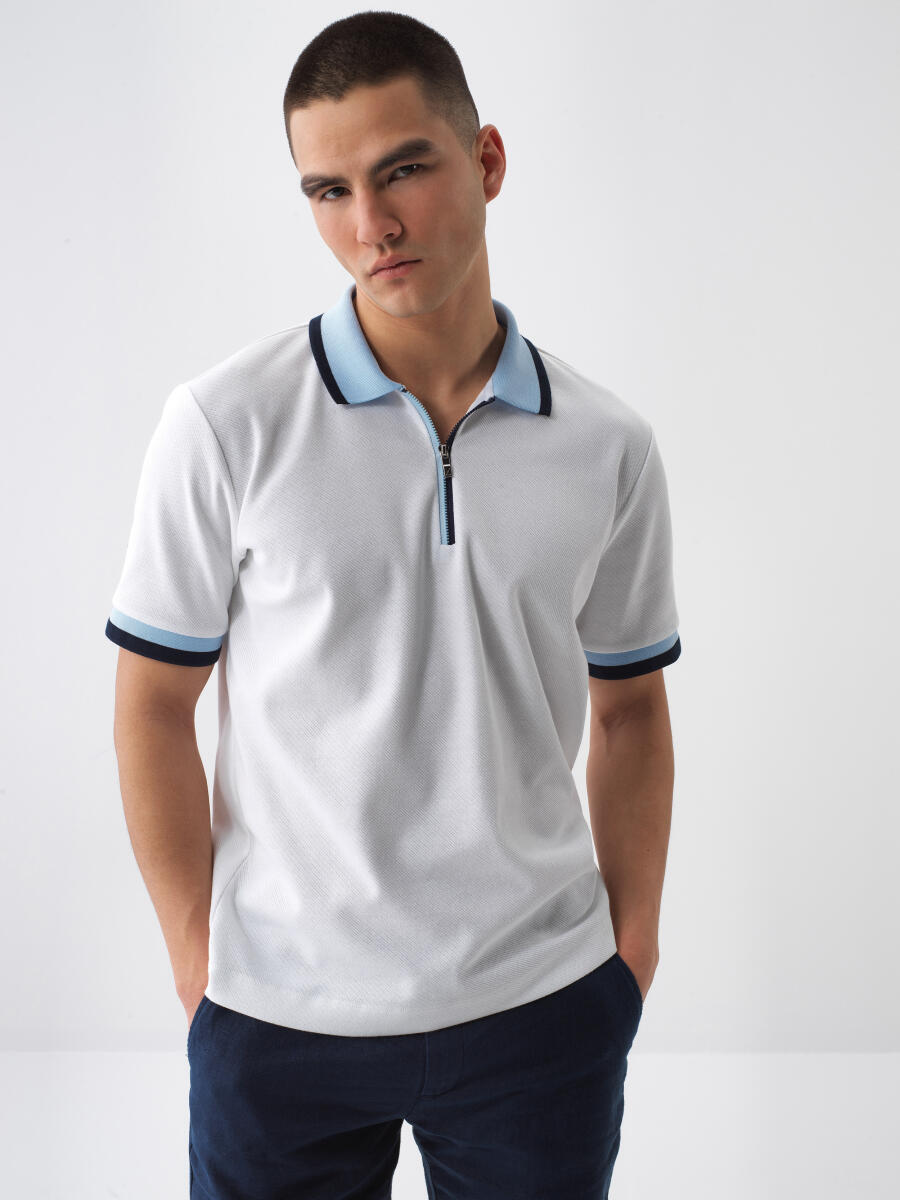 White Regular Fit Cotton T-Shirt - 1