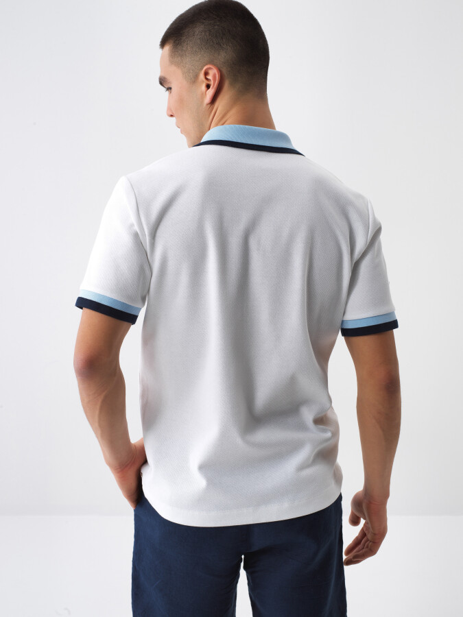 White Regular Fit Cotton T-Shirt - 4