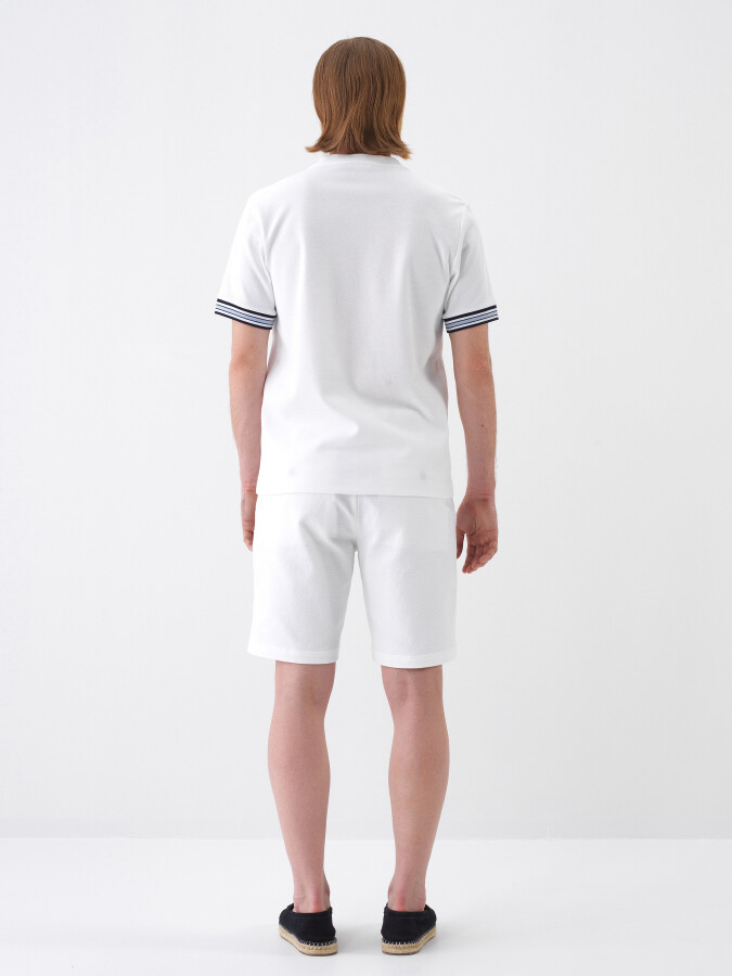 White Regular Fit Cotton T-Shirt - 5