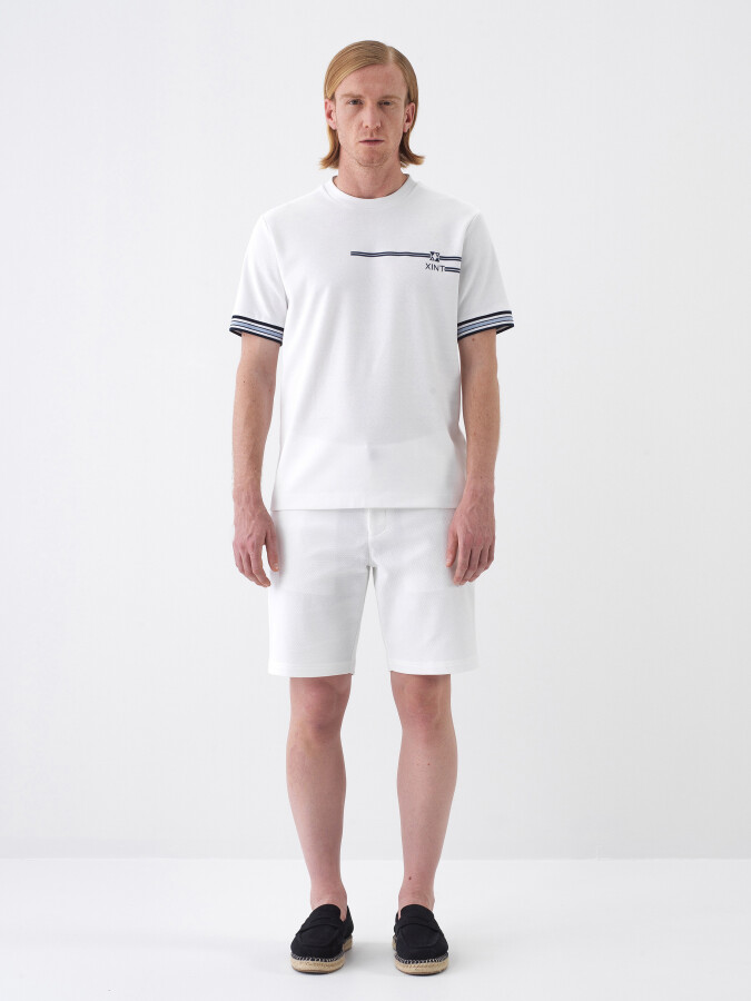White Regular Fit Cotton T-Shirt - 2