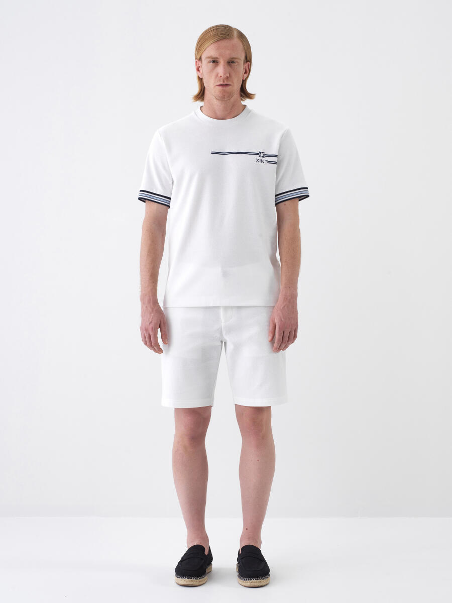 White Regular Fit Cotton T-Shirt - 2