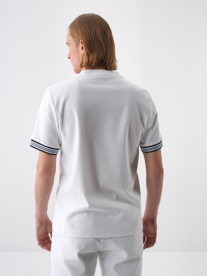 White Regular Fit Cotton T-Shirt - 4