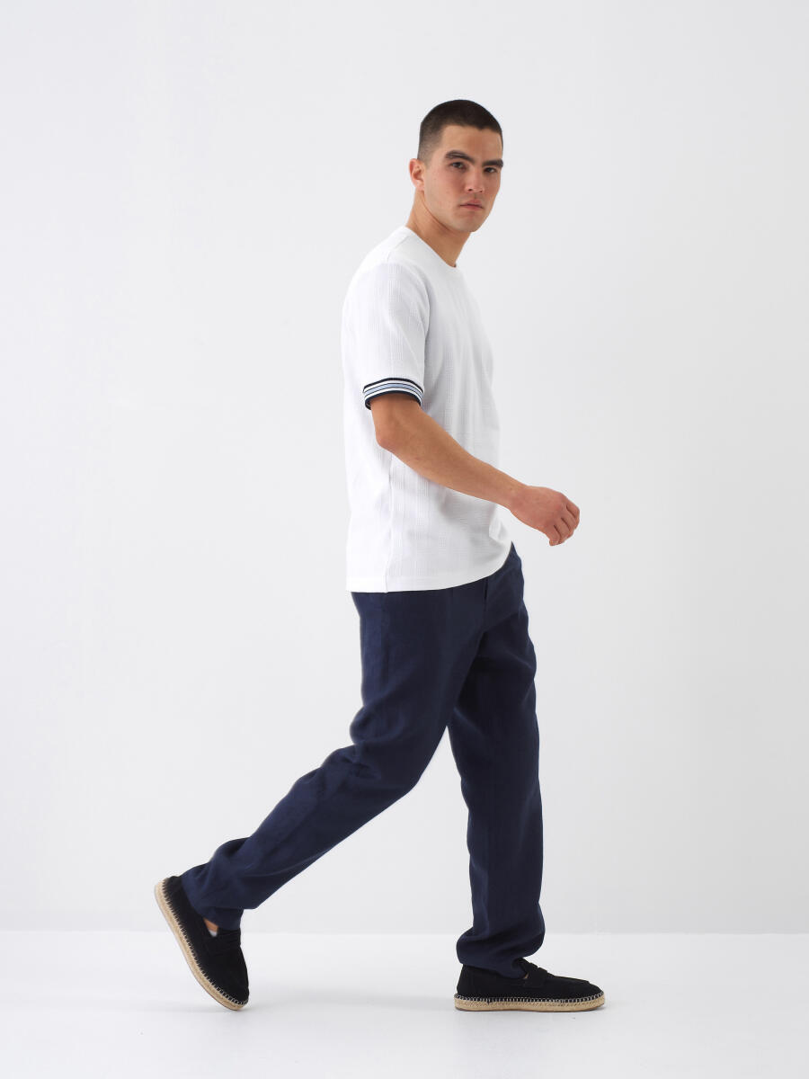 White Regular Fit Cotton T-Shirt - 3