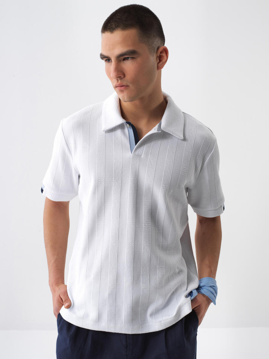 White Regular Fit Cotton T-Shirt - 1