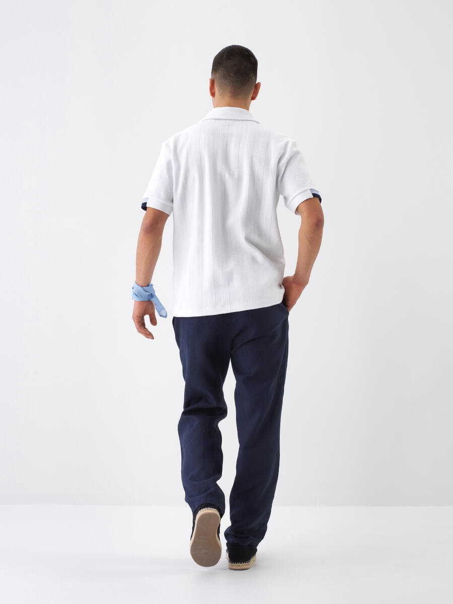 White Regular Fit Cotton T-Shirt - 6