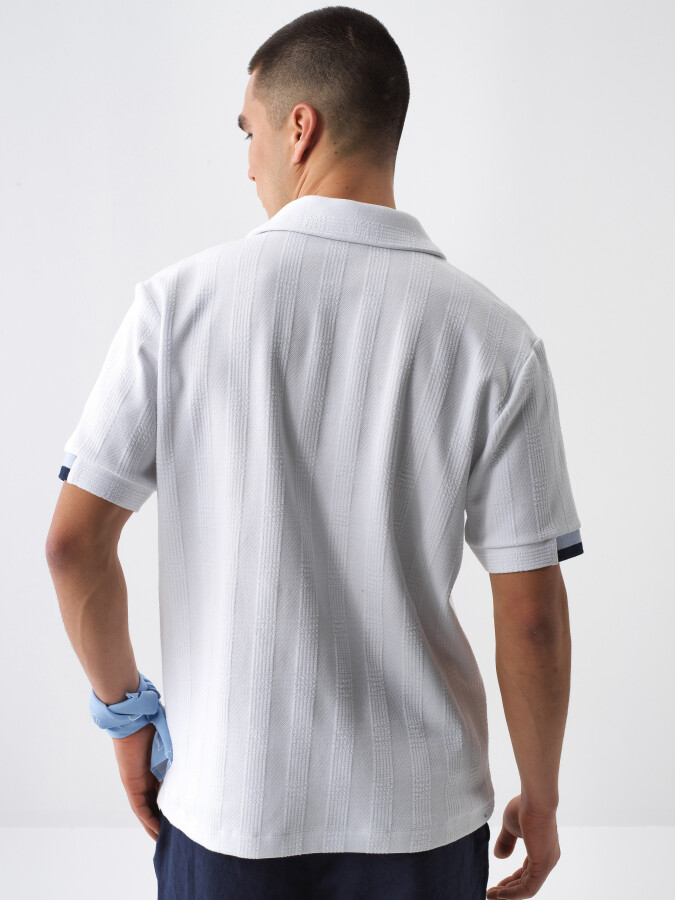 White Regular Fit Cotton T-Shirt - 5