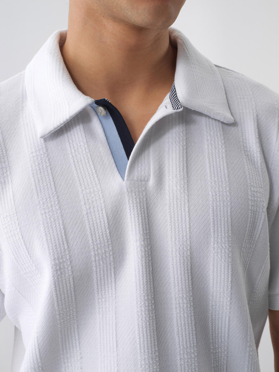 White Regular Fit Cotton T-Shirt - 3