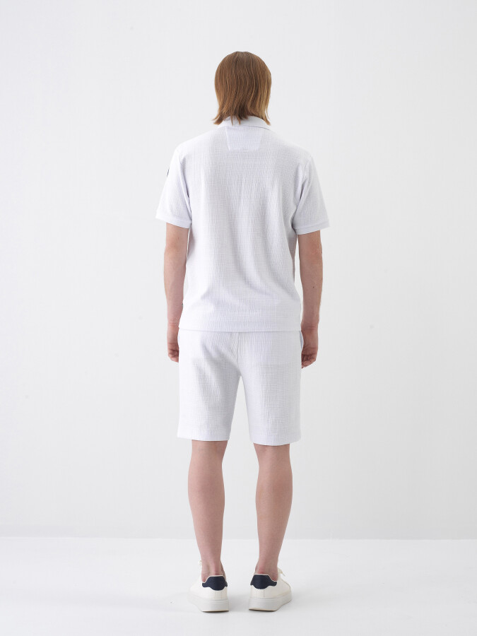 White Regular Fit Cotton T-Shirt - 5