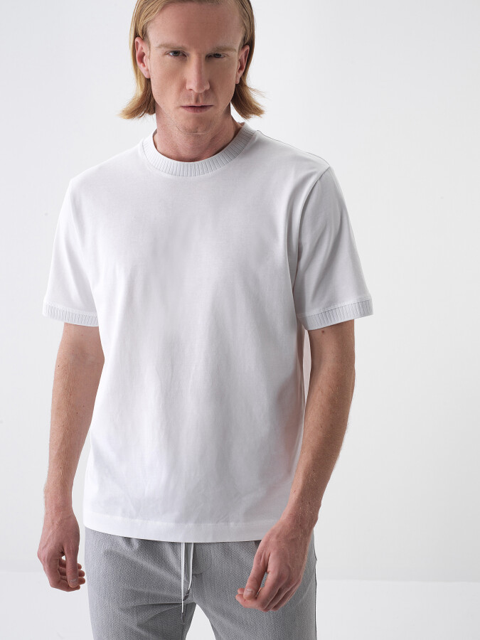 White Regular Fit Cotton T-Shirt
