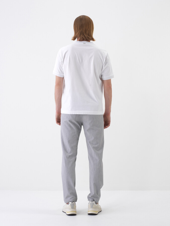 White Regular Fit Cotton T-Shirt - 5