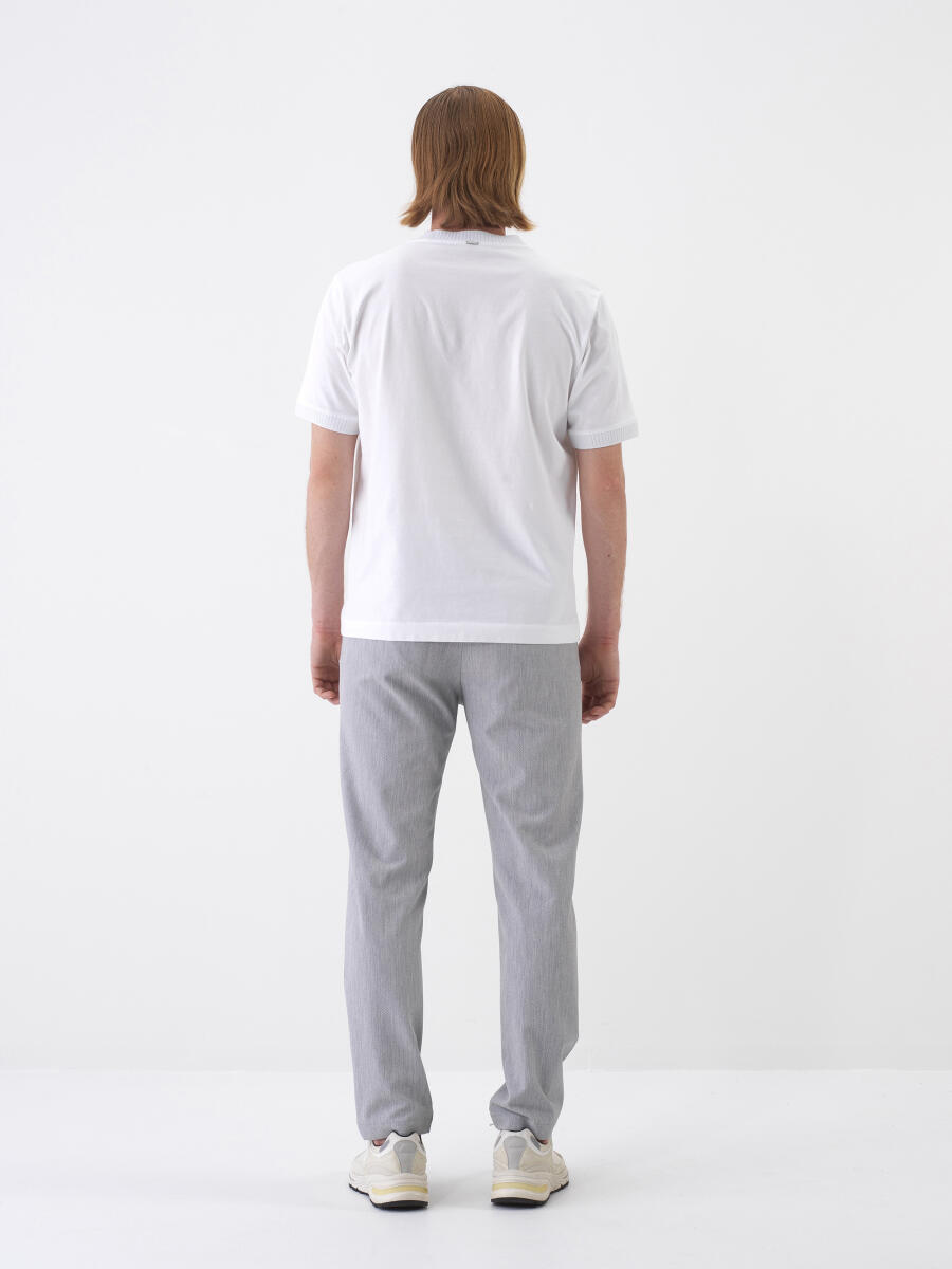 White Regular Fit Cotton T-Shirt - 5