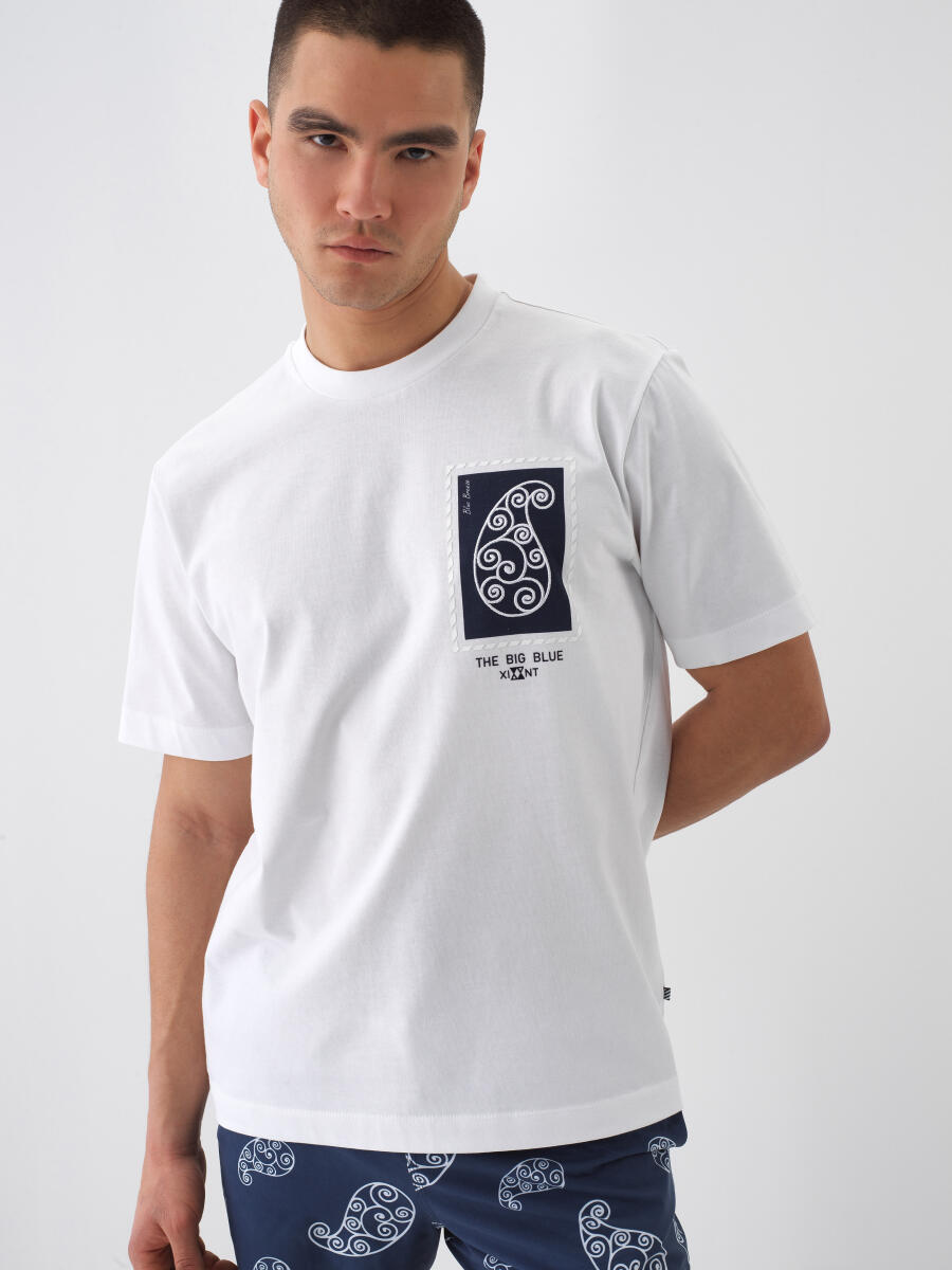 White Regular Fit Cotton T-Shirt - 1
