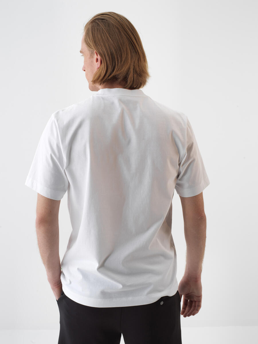 White Regular Fit Cotton T-Shirt - 4