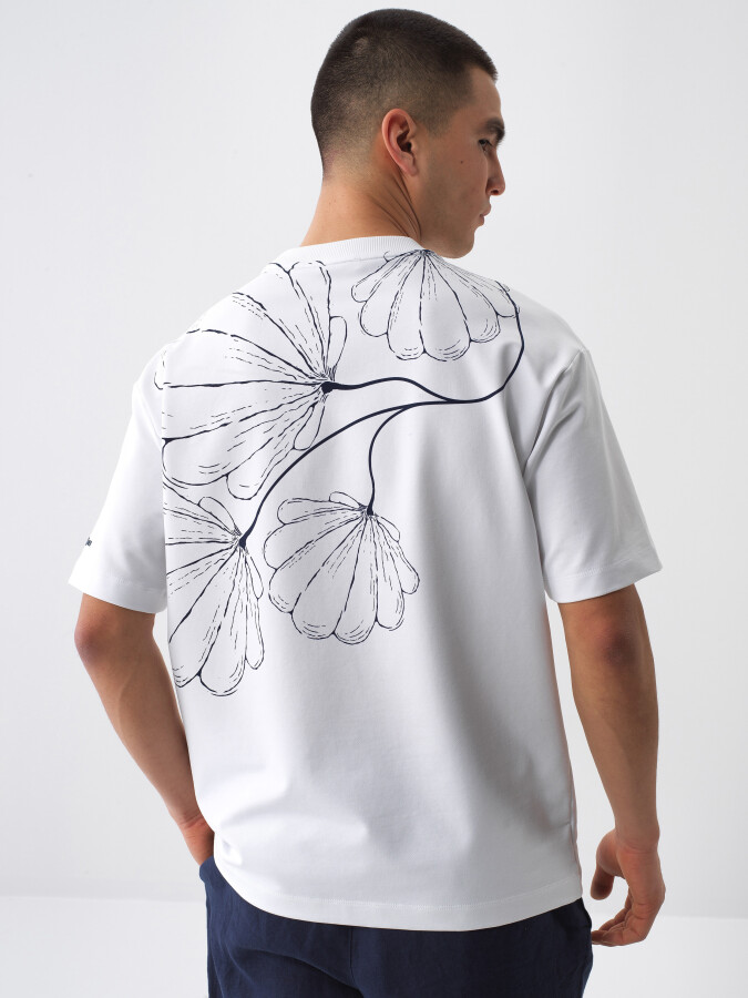 White Regular Fit Cotton T-Shirt - 4