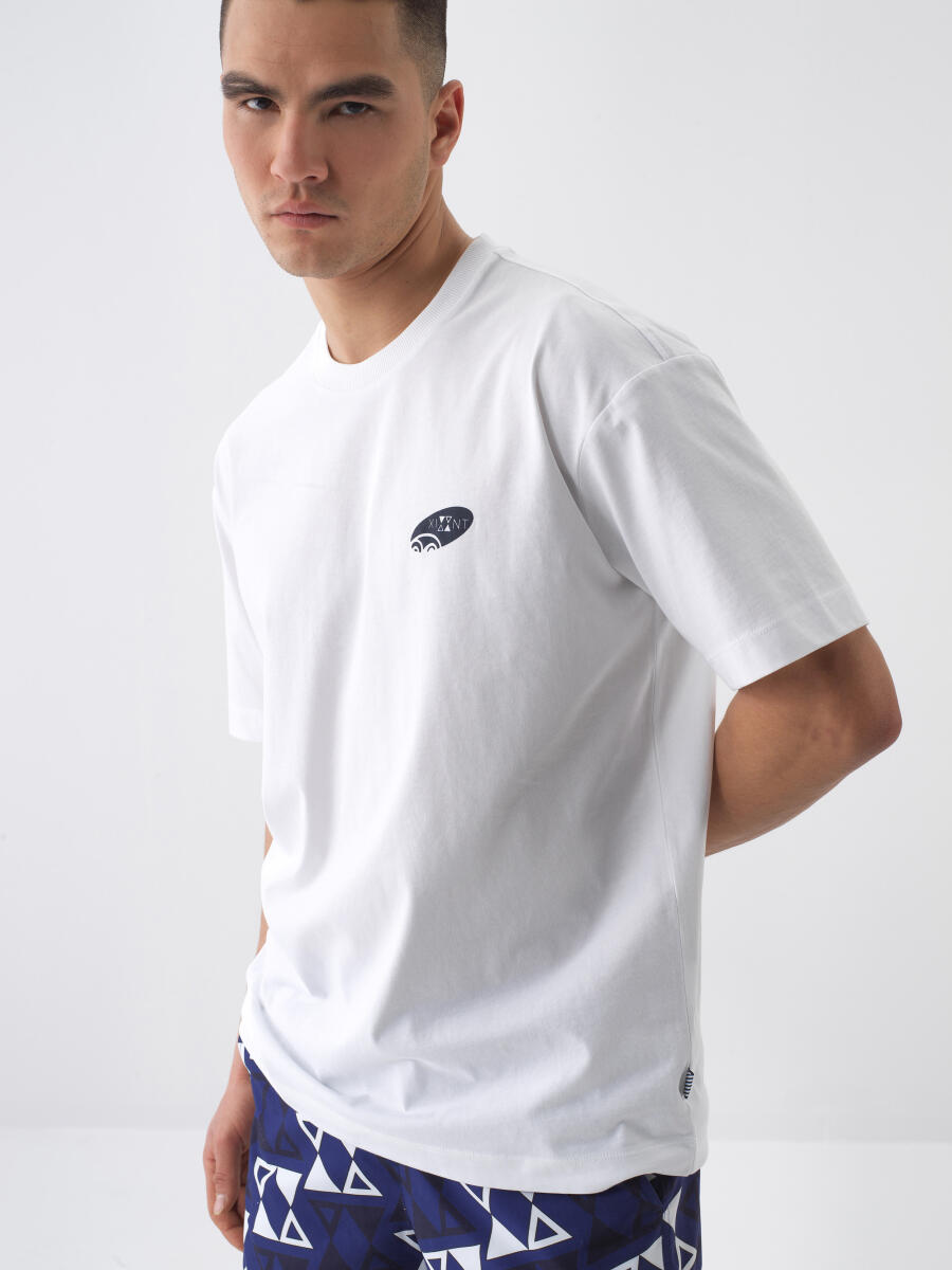 White Regular Fit Cotton T-Shirt - 1