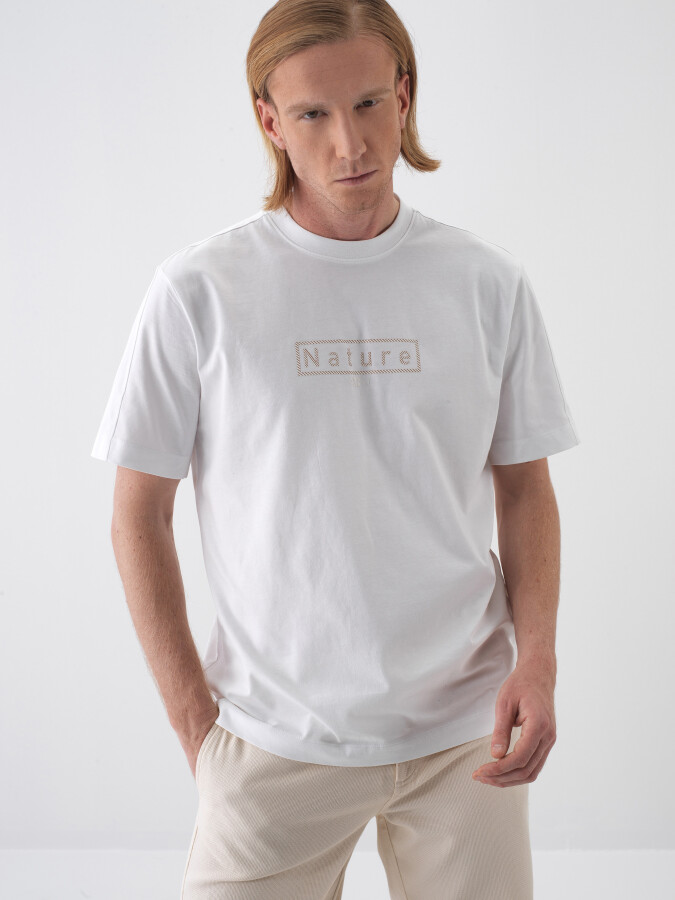 White Regular Fit Cotton T-Shirt 