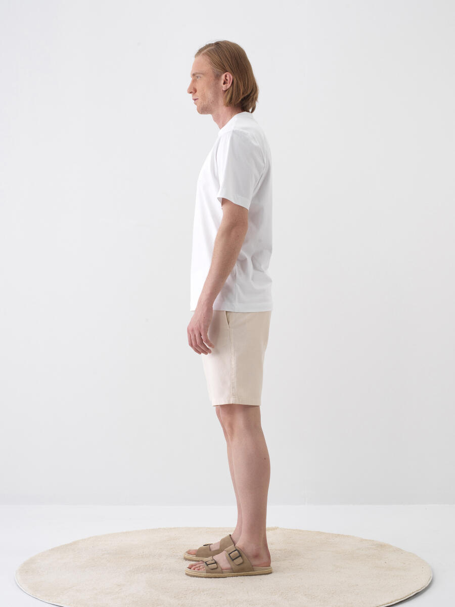 White Regular Fit Cotton T-Shirt - 3