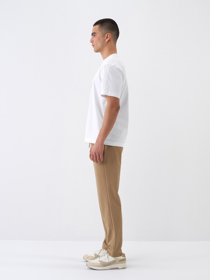 White Regular Fit Cotton T-Shirt - 3