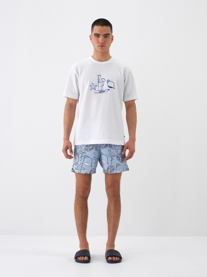 White Regular Fit Cotton T-Shirt - 2