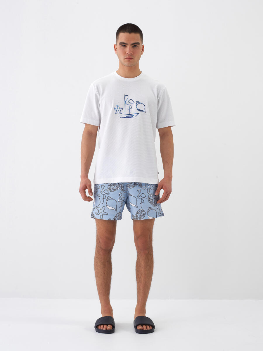 White Regular Fit Cotton T-Shirt - 2