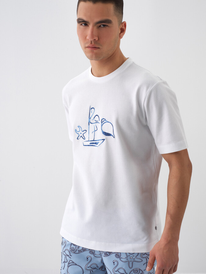 White Regular Fit Cotton T-Shirt 