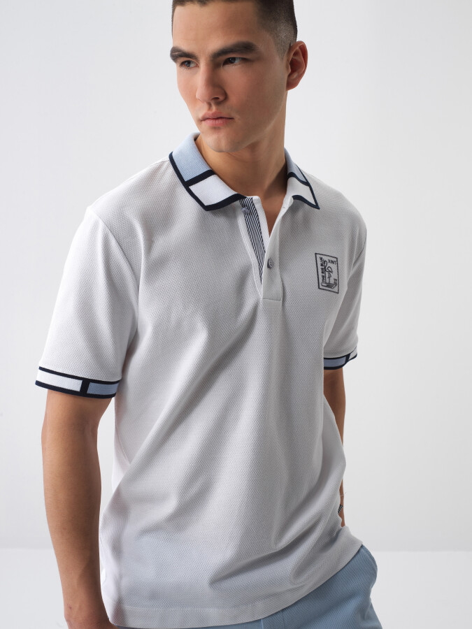 White Regular Fit Cotton T-Shirt - 1