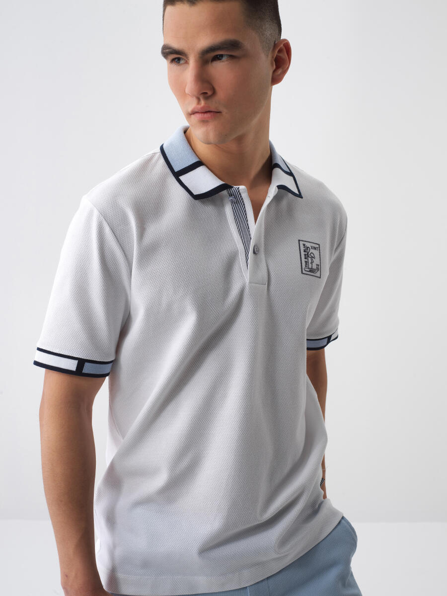 White Regular Fit Cotton T-Shirt - 1