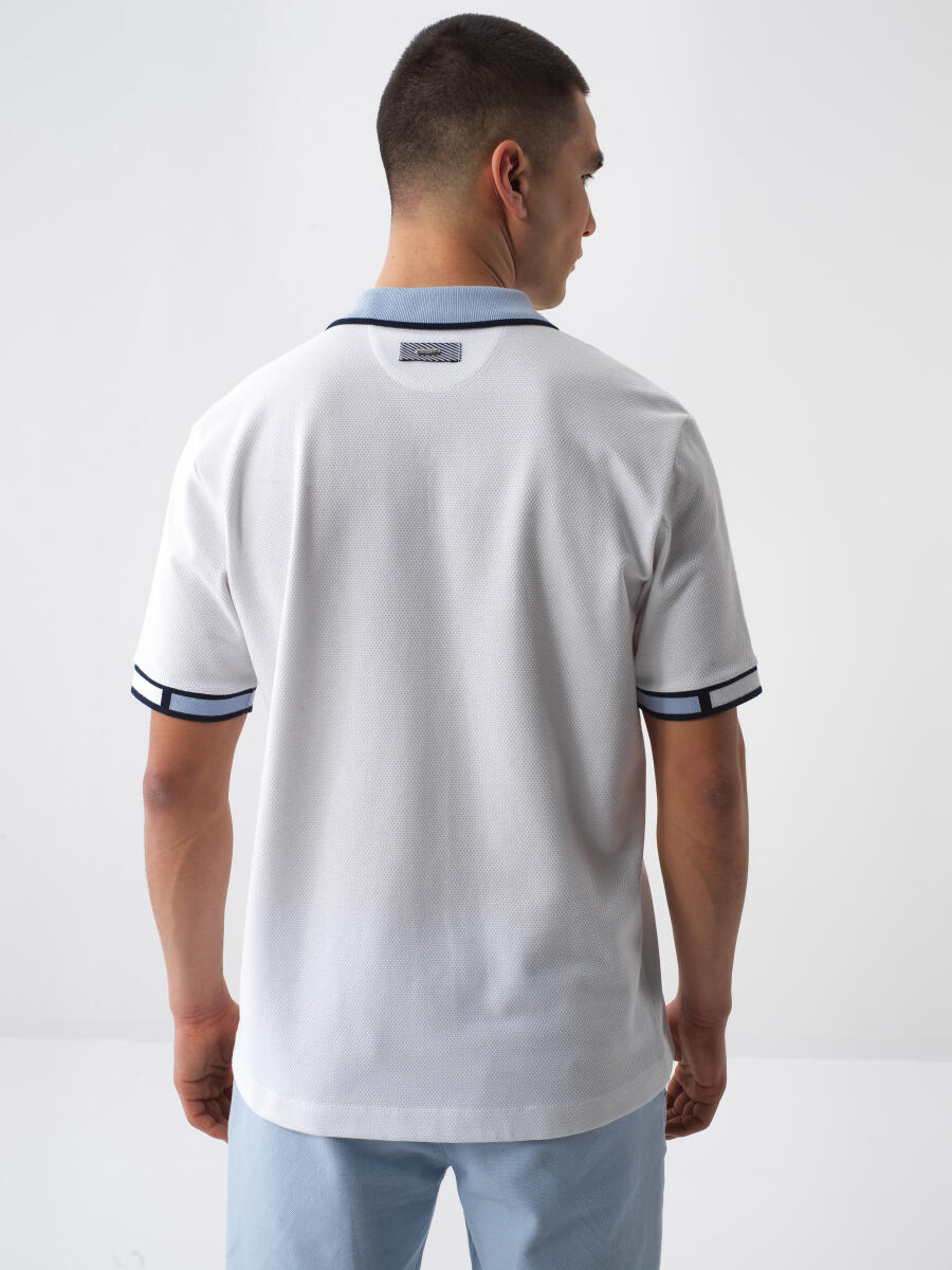 White Regular Fit Cotton T-Shirt - 4