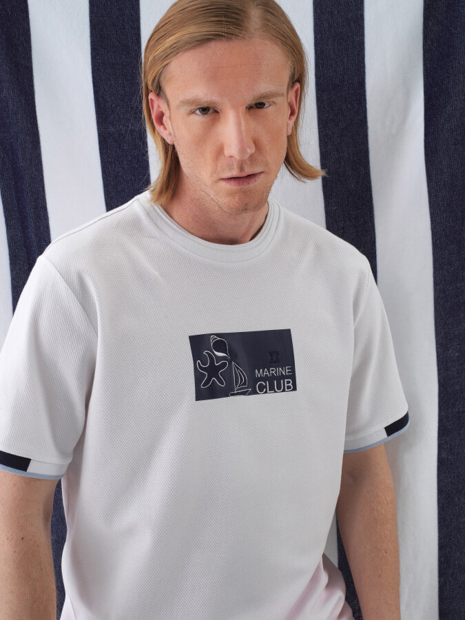 White Regular Fit Cotton T-Shirt - 1