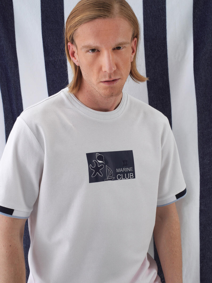 White Regular Fit Cotton T-Shirt - 1