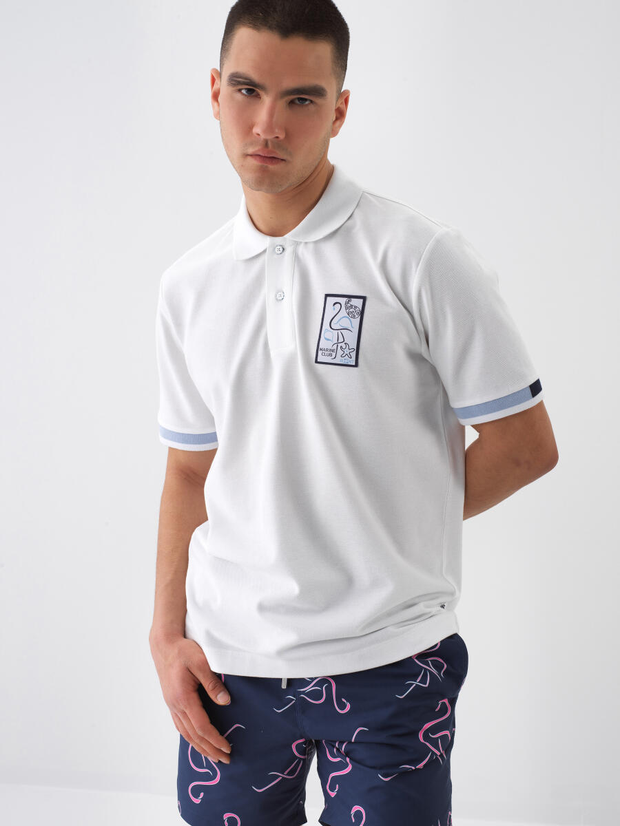 White Regular Fit Cotton T-Shirt - 1