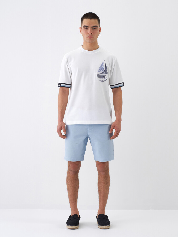 White Regular Fit Cotton T-Shirt - 2