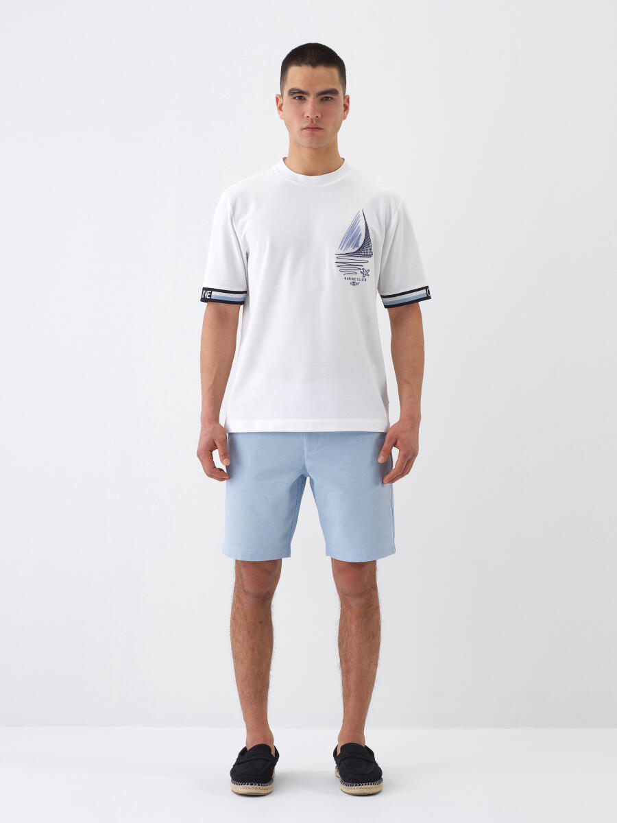 White Regular Fit Cotton T-Shirt - 2