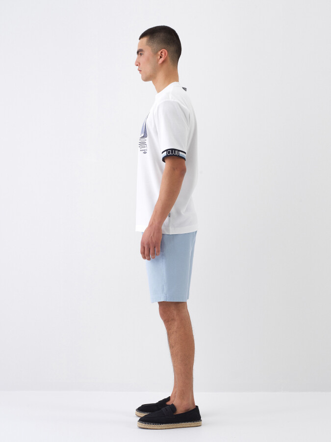White Regular Fit Cotton T-Shirt - 3