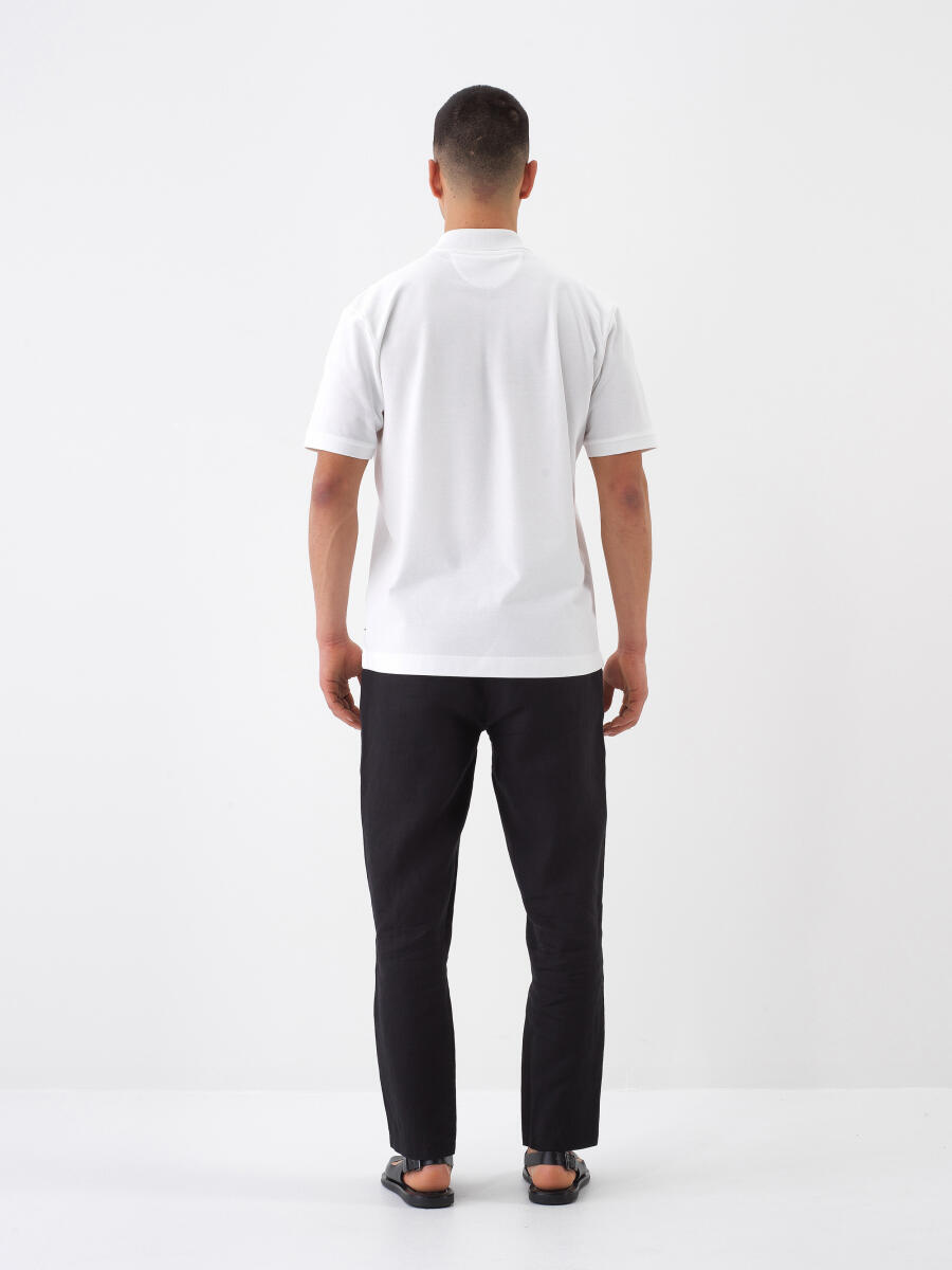 White Regular Fit Cotton T-Shirt - 5
