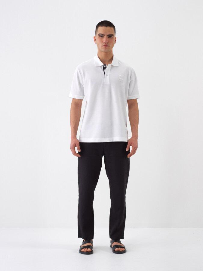 White Regular Fit Cotton T-Shirt - 2