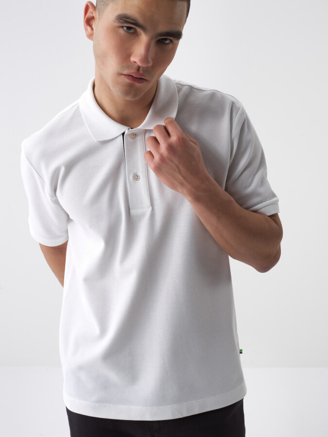 White Regular Fit Cotton T-Shirt - 1