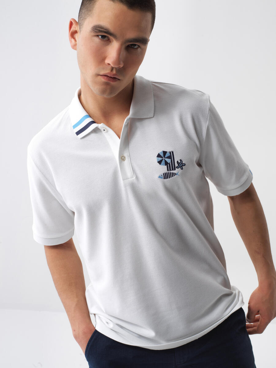 White Regular Fit Cotton T-Shirt - 1