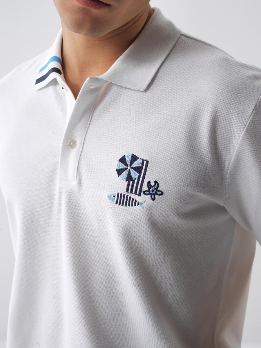 White Regular Fit Cotton T-Shirt - 3