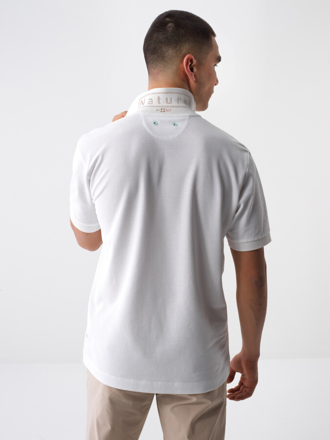 White Regular Fit Cotton T-Shirt - 4