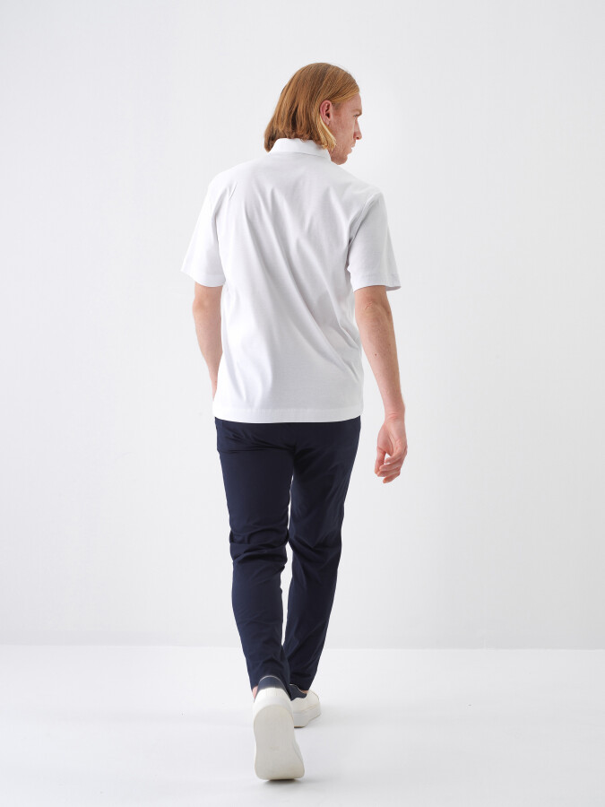 White Regular Fit Cotton T-Shirt - 5