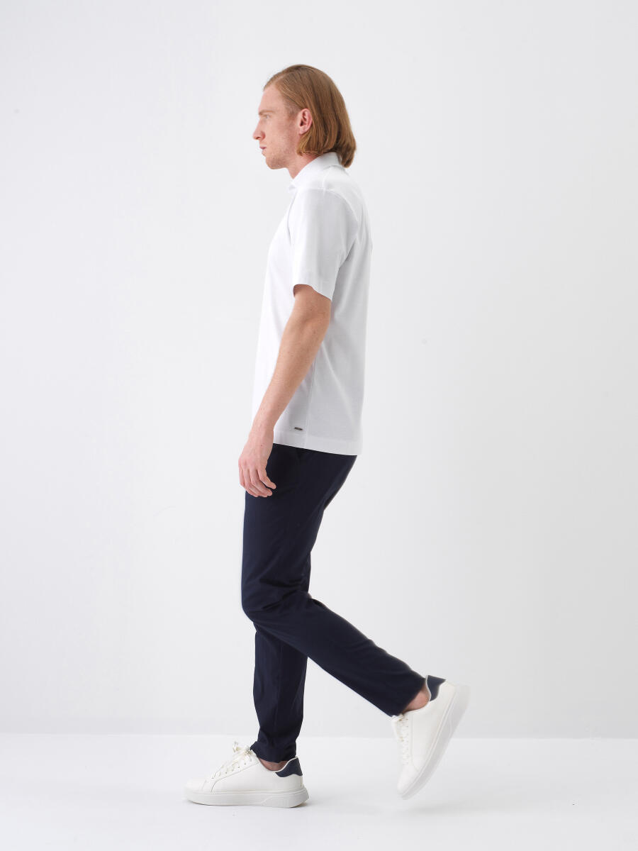 White Regular Fit Cotton T-Shirt - 3